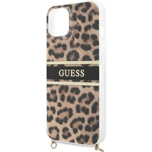 Hurtownia GSM - Case Guess GUHCP13SKBCLE Apple iPhone 13 mini Leopard Hardcase Gold Strap - GUE1378 - {ean13} - Hurt