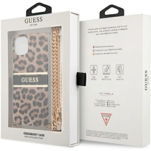 Hurtownia GSM - Case Guess GUHCP13SKBCLE Apple iPhone 13 mini Leopard Hardcase Gold Strap - GUE1378 - {ean13} - Hurt