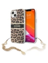 Etui Guess GUHCP13SKBSLEO Apple iPhone 13 mini Leopard hardcase Zlatý řetěz