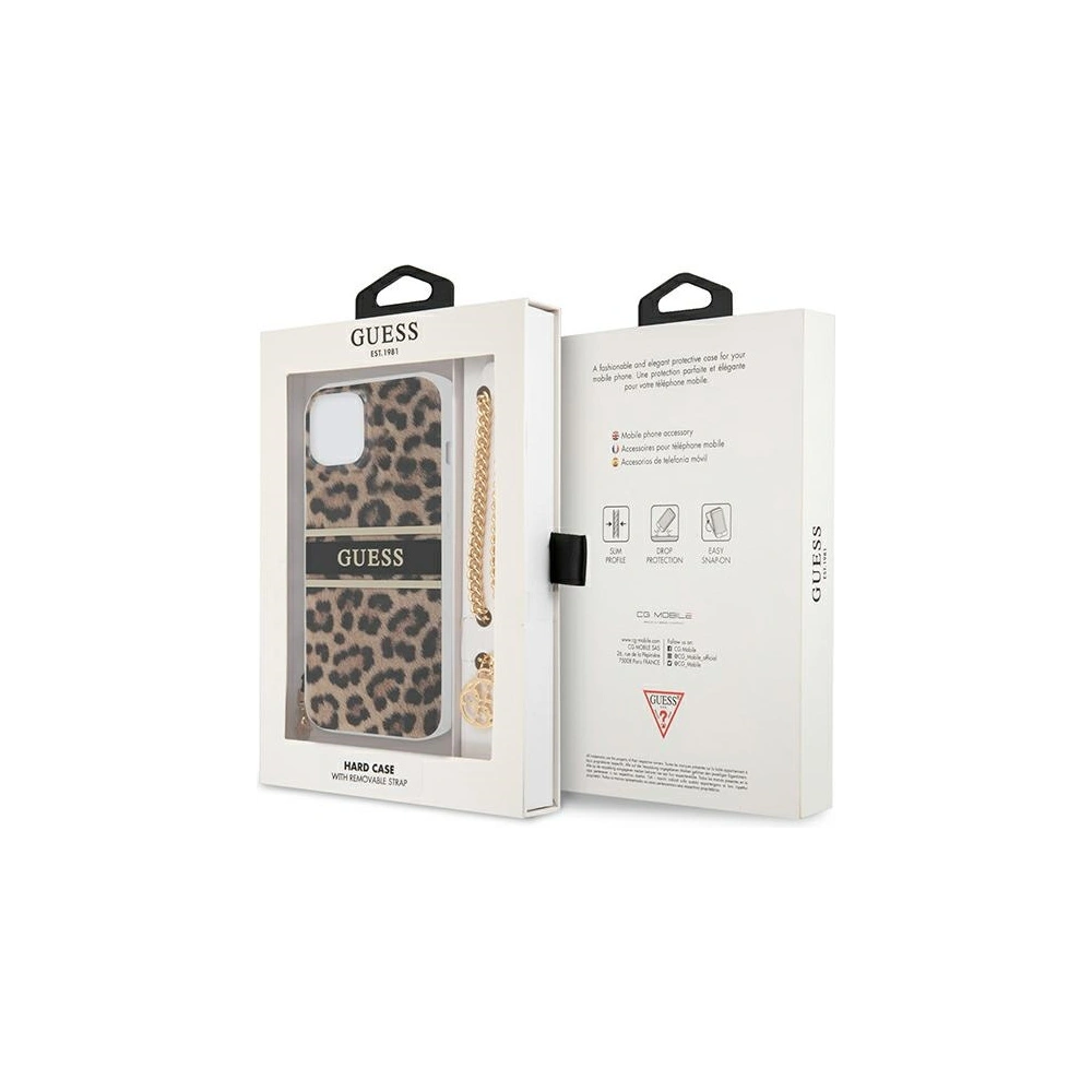 Hurtownia GSM - Etui Guess GUHCP13SKBSLEO Apple iPhone 13 mini Leopard hardcase Gold Chain - GUE1379 - {ean13} - Hurt