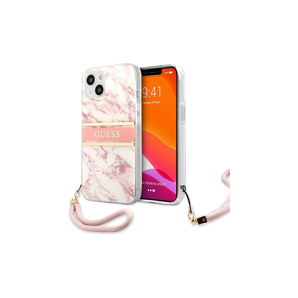 Hurtownia GSM - Etui Guess GUHCP13SKMABPI Apple iPhone 13 mini růžový/pink hardcase Marble Strap Collection - GUE1380PNK - {ean13} - Hurt