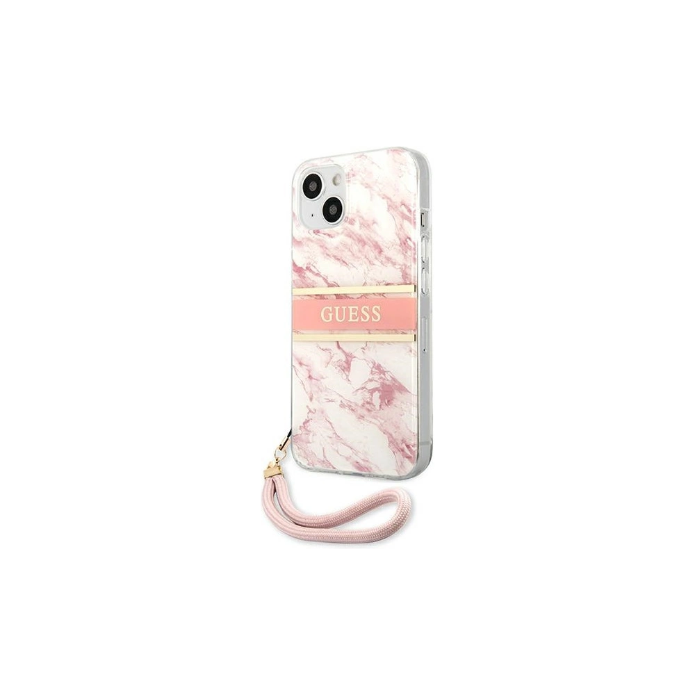 Hurtownia GSM - Etui Guess GUHCP13SKMABPI Apple iPhone 13 mini różowy/pink hardcase Marble Strap Collection - GUE1380PNK - {ean13} - Hurt