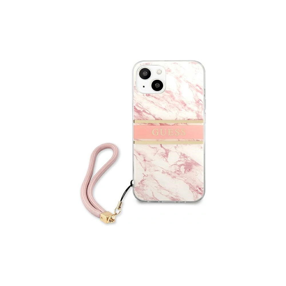 Hurtownia GSM - Etui Guess GUHCP13SKMABPI Apple iPhone 13 mini różowy/pink hardcase Marble Strap Collection - GUE1380PNK - {ean13} - Hurt
