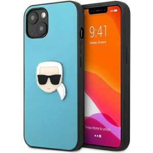 Hurtownia GSM - Case Karl Lagerfeld KLHCP13SPKMB Apple iPhone 13 mini blau/hardcase Leder Ikonik Karls Kopf Metall - KLD732BLU - {ean13} - Hurt