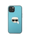 Hurtownia GSM - Etui Karl Lagerfeld KLHCP13SPKMB Apple iPhone 13 mini niebieski/blue hardcase Leather Ikonik Karl`s Head Metal - KLD732BLU - {ean13} - Hurt