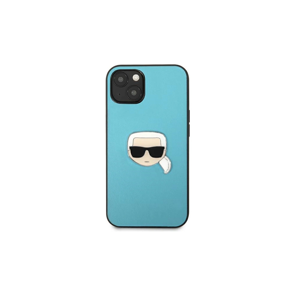Hurtownia GSM - Etui Karl Lagerfeld KLHCP13SPKMB Apple iPhone 13 mini modrý/blue hardcase Leather Ikonik Karl`s Head Metal - KLD732BLU - {ean13} - Hurt