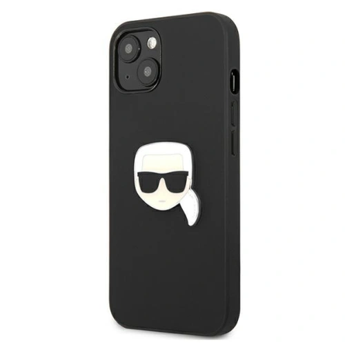 Etui Karl Lagerfeld KLHCP13SPKMK Apple iPhone 13 mini czarny/black hardcase Leather Ikonik Karl`s Head Metal