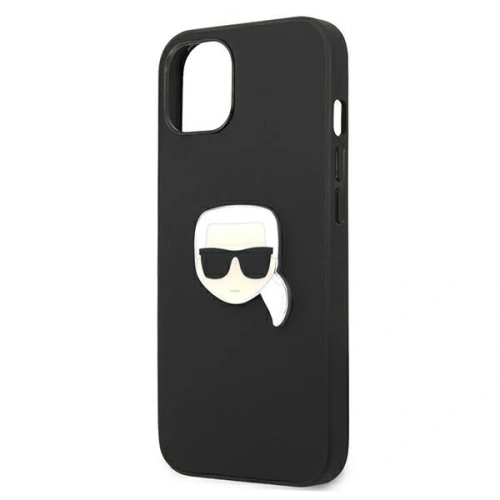 Etui Karl Lagerfeld KLHCP13SPKMK Apple iPhone 13 mini czarny/black hardcase Leather Ikonik Karl`s Head Metal