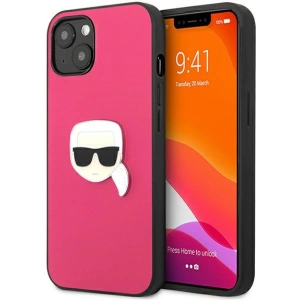 Hurtownia GSM - Case Karl Lagerfeld KLHCP13SPKMP Apple iPhone 13 mini rosa/pink Hardcase Leder Ikonik Karl's Kopf Metall - KLD734PNK - {ean13} - Hurt