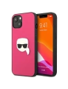 Etui Karl Lagerfeld KLHCP13SPKMP Apple iPhone 13 mini różowy/pink hardcase Leather Ikonik Karl`s Head Metal