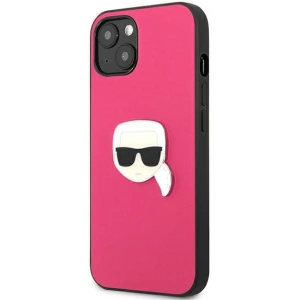 Hurtownia GSM - Case Karl Lagerfeld KLHCP13SPKMP Apple iPhone 13 mini rosa/pink Hardcase Leder Ikonik Karl's Kopf Metall - KLD734PNK - {ean13} - Hurt