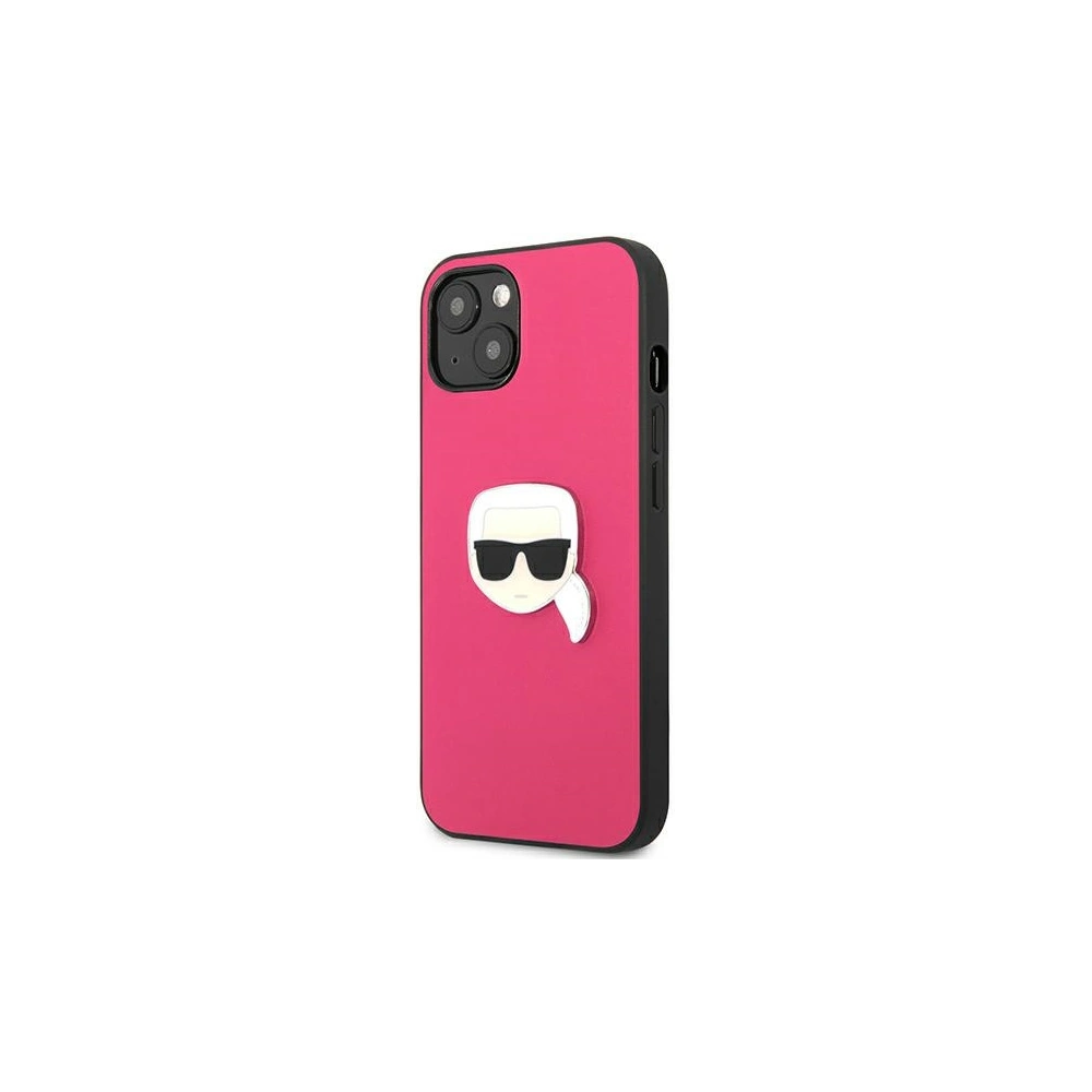 Hurtownia GSM - Etui Karl Lagerfeld KLHCP13SPKMP Apple iPhone 13 mini różowy/pink hardcase Leather Ikonik Karl`s Head Metal - KLD734PNK - {ean13} - Hurt