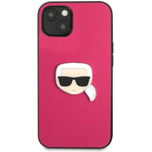 Hurtownia GSM - Case Karl Lagerfeld KLHCP13SPKMP Apple iPhone 13 mini rosa/pink Hardcase Leder Ikonik Karl's Kopf Metall - KLD734PNK - {ean13} - Hurt