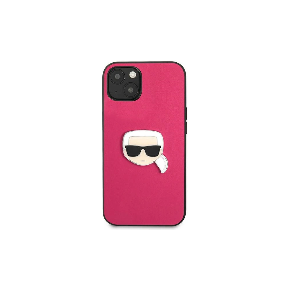 Hurtownia GSM - Etui Karl Lagerfeld KLHCP13SPKMP Apple iPhone 13 mini różowy/pink hardcase Leather Ikonik Karl`s Head Metal - KLD734PNK - {ean13} - Hurt