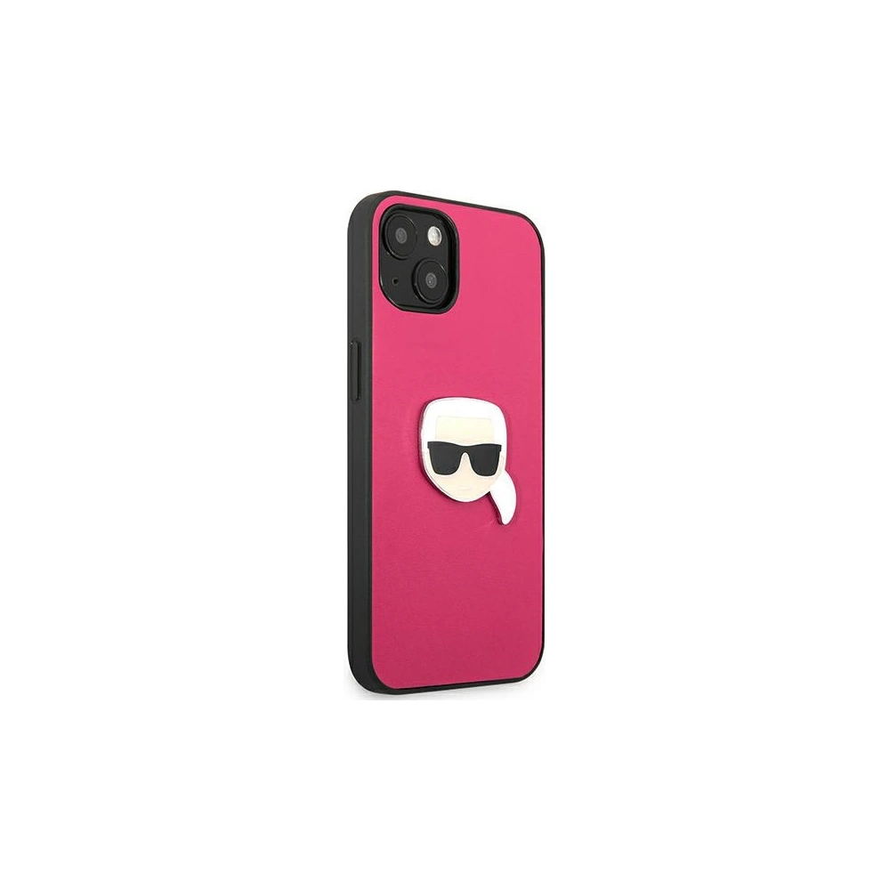 Hurtownia GSM - Etui Karl Lagerfeld KLHCP13SPKMP Apple iPhone 13 mini różowy/pink hardcase Leather Ikonik Karl`s Head Metal - KLD734PNK - {ean13} - Hurt