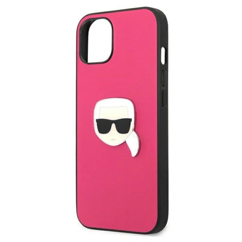 Etui Karl Lagerfeld KLHCP13SPKMP Apple iPhone 13 mini różowy/pink hardcase Leather Ikonik Karl`s Head Metal