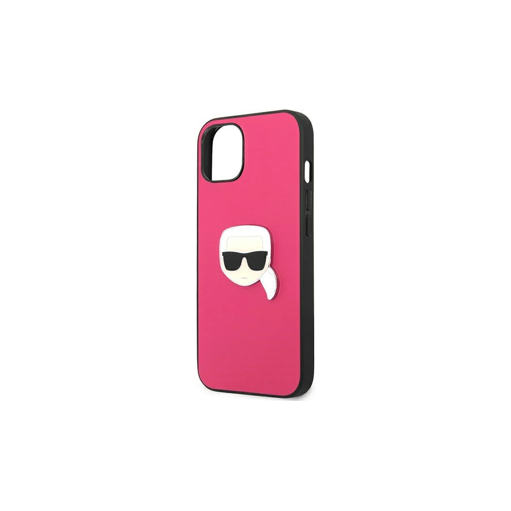 Hurtownia GSM - Etui Karl Lagerfeld KLHCP13SPKMP Apple iPhone 13 mini różowy/pink hardcase Leather Ikonik Karl`s Head Metal - KLD734PNK - {ean13} - Hurt