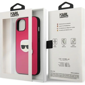 Hurtownia GSM - Case Karl Lagerfeld KLHCP13SPKMP Apple iPhone 13 mini rosa/pink Hardcase Leder Ikonik Karl's Kopf Metall - KLD734PNK - {ean13} - Hurt