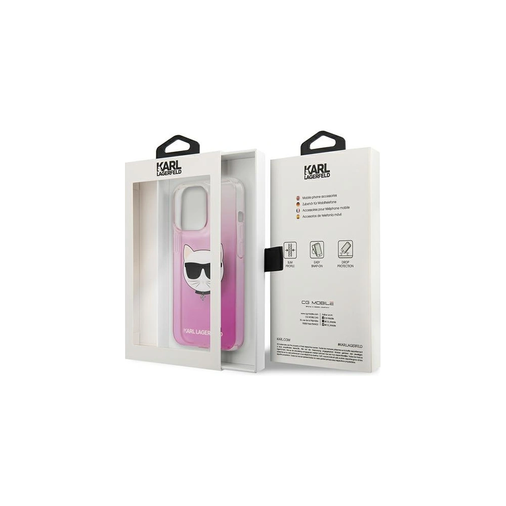 Wholesale Karl Lagerfeld KLHCP13XCTRP Apple iPhone 13 Pro Max hardcase pink Choupette Head - KLD736PNK - {ean13} - Hurt
