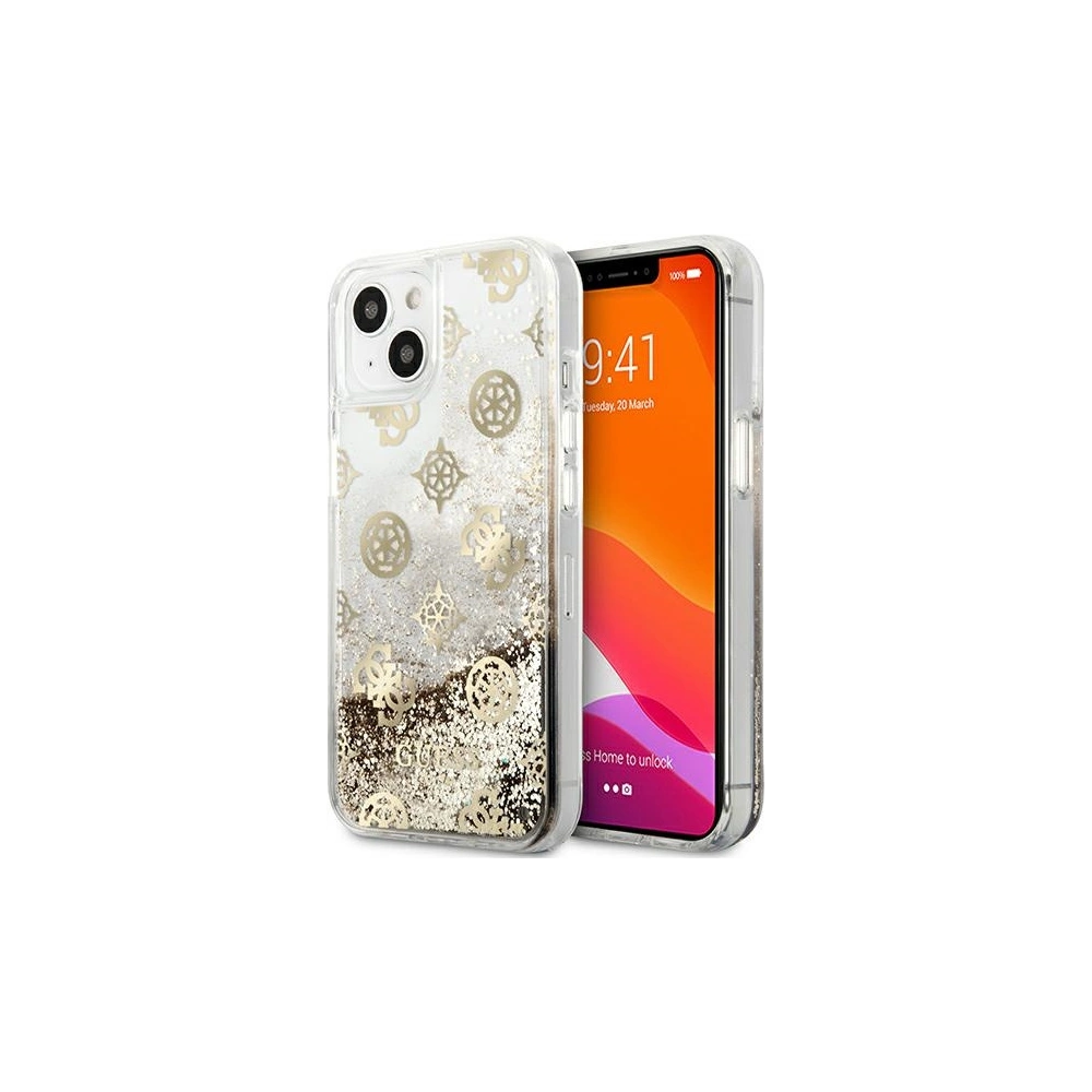 Hurtownia GSM - Etui Guess GUHCP13SLGPEGO Apple iPhone 13 mini złoty/gold hardcase Peony Liquid Glitter - GUE1381GLD - {ean13} - Hurt