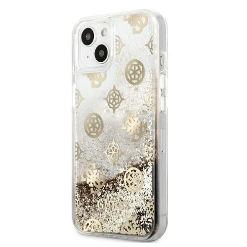 Etui Guess GUHCP13SLGPEGO Apple iPhone 13 mini złoty/gold hardcase Peony Liquid Glitter