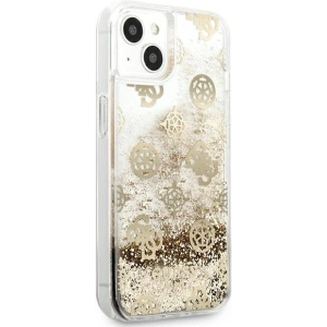 Hurtownia GSM - Case Guess GUHCP13SLGPEGO Apple iPhone 13 mini gold/hartschale Peony Liquid Glitter - GUE1381GLD - {ean13} - Hurt