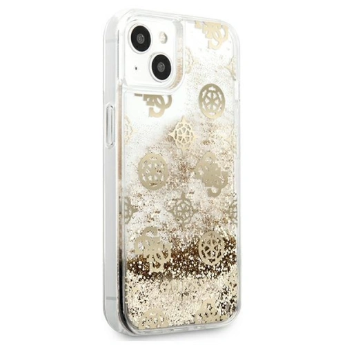Etui Guess GUHCP13SLGPEGO Apple iPhone 13 mini złoty/gold hardcase Peony Liquid Glitter
