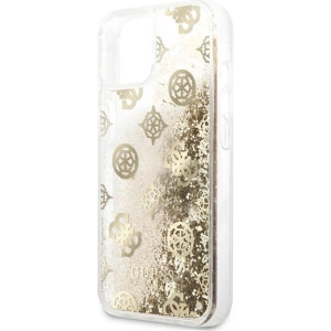 Hurtownia GSM - Case Guess GUHCP13SLGPEGO Apple iPhone 13 mini gold/hartschale Peony Liquid Glitter - GUE1381GLD - {ean13} - Hurt