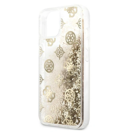 Etui Guess GUHCP13SLGPEGO Apple iPhone 13 mini złoty/gold hardcase Peony Liquid Glitter