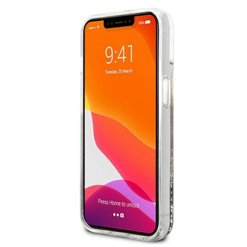 Etui Guess GUHCP13SLGPEGO Apple iPhone 13 mini złoty/gold hardcase Peony Liquid Glitter