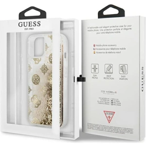Hurtownia GSM - Case Guess GUHCP13SLGPEGO Apple iPhone 13 mini gold/hartschale Peony Liquid Glitter - GUE1381GLD - {ean13} - Hurt