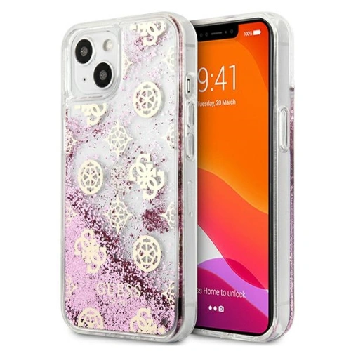 Etui Guess GUHCP13SLGPEPI Apple iPhone 13 mini różowy/pink hardcase Peony Liquid Glitter