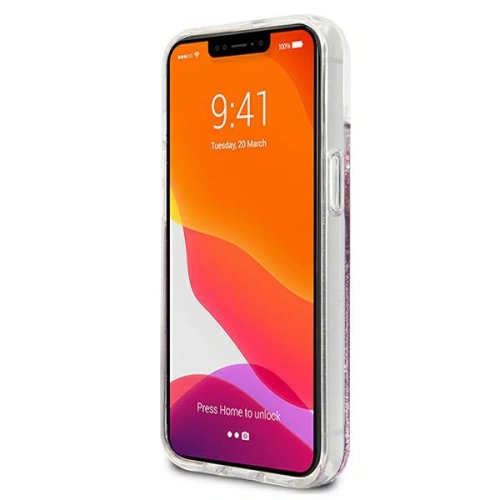 Etui Guess GUHCP13SLGPEPI Apple iPhone 13 mini różowy/pink hardcase Peony Liquid Glitter