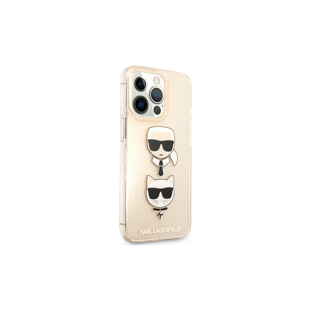 Hurtownia GSM - Case Karl Lagerfeld KLHCP13XKCTUGLGO Apple iPhone 13 Pro Max gold/hartschale Glitter Karl`s & Choupette - KLD737GLD - {ean13} - Hurt