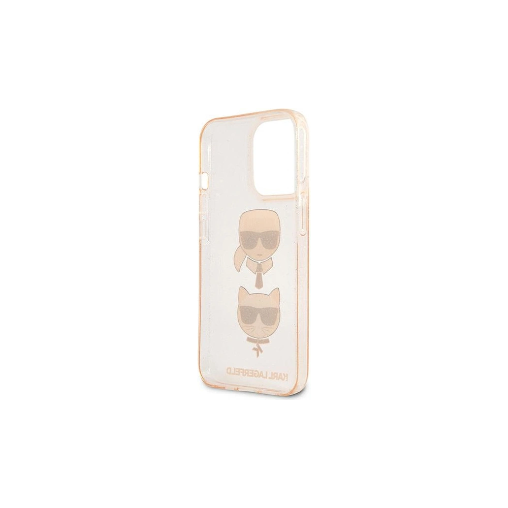 Wholesale Karl Lagerfeld KLHCP13XKCTUGLGO Apple iPhone 13 Pro Max gold hardcase Glitter Karl`s & Choupette - KLD737GLD - {ean13} - Hurt
