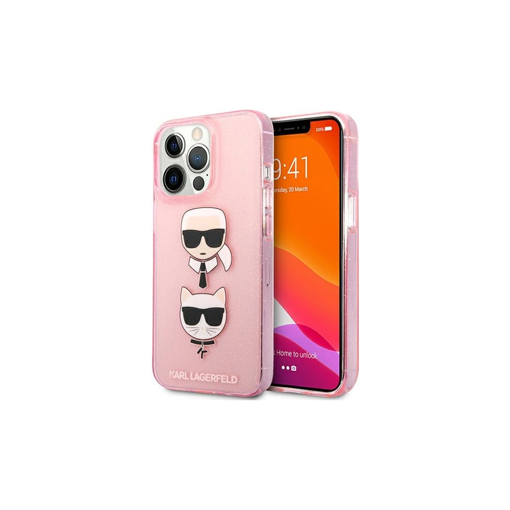 Hurtownia GSM - Etui Karl Lagerfeld KLHCP13XKCTUGLP Apple iPhone 13 Pro Max różowy/pink hardcase Glitter Karl`s & Choupette - KLD738PNK - {ean13} - Hurt