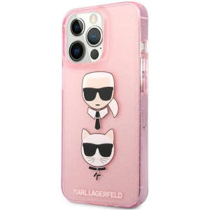 Etui Karl Lagerfeld KLHCP13XKCTUGLP Apple iPhone 13 Pro Max różowy/pink hardcase Glitter Karl`s & Choupette
