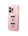 Wholesale Karl Lagerfeld KLHCP13XKCTUGLP Apple iPhone 13 Pro Max pink hardcase Glitter Karl`s & Choupette - KLD738PNK - {ean13} - Hurt