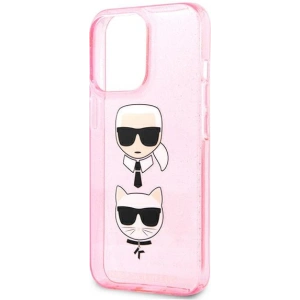 Etui Karl Lagerfeld KLHCP13XKCTUGLP Apple iPhone 13 Pro Max růžový/pink hardcase Glitter Karl's & Choupette