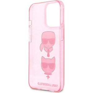 Etui Karl Lagerfeld KLHCP13XKCTUGLP Apple iPhone 13 Pro Max różowy/pink hardcase Glitter Karl`s & Choupette