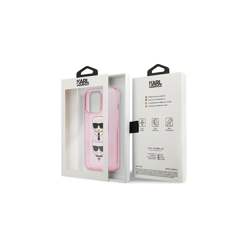 Hurtownia GSM - Etui Karl Lagerfeld KLHCP13XKCTUGLP Apple iPhone 13 Pro Max różowy/pink hardcase Glitter Karl`s & Choupette - KLD738PNK - {ean13} - Hurt