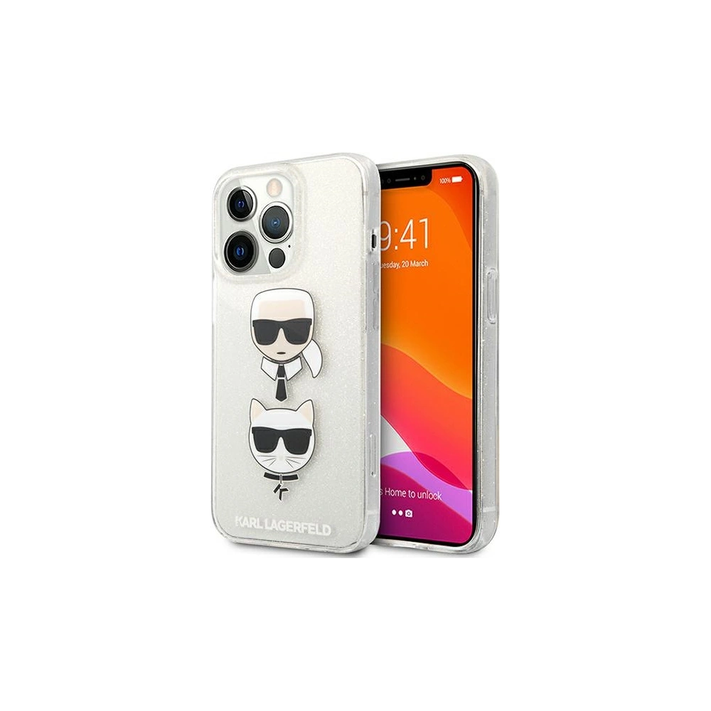 Hurtownia GSM - Etui Karl Lagerfeld KLHCP13XKCTUGLS Apple iPhone 13 Pro Max stříbrný/silver hardcase Glitter Karl`s & Choupette - KLD739SLV - {ean13} - Hurt