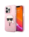 Case Karl Lagerfeld KLHCP13XKHTUGLP Apple iPhone 13 Pro Max rosa/pink Hardcase Glitter Karls Kopf