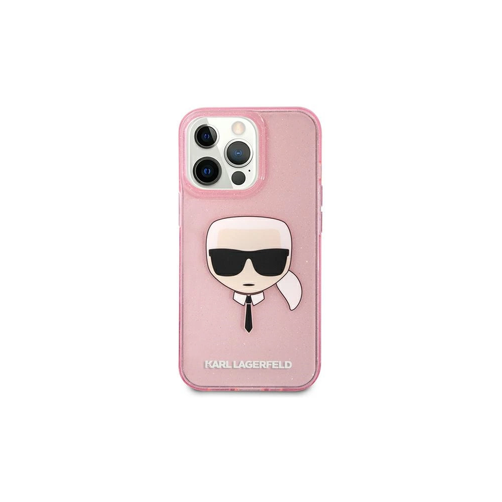 Hurtownia GSM - Etui Karl Lagerfeld KLHCP13XKHTUGLP Apple iPhone 13 Pro Max růžový/pink hardcase Glitter Karl`s Head - KLD740PNK - {ean13} - Hurt