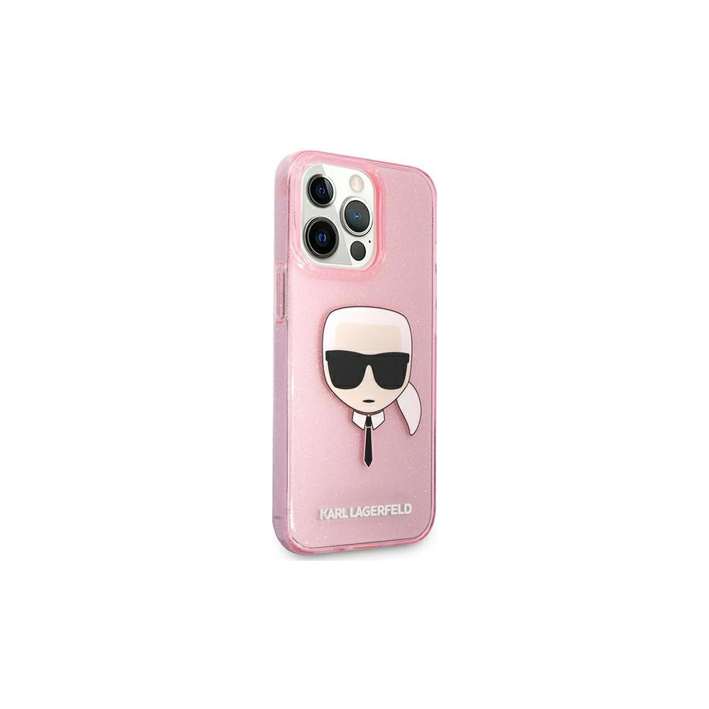 Hurtownia GSM - Etui Karl Lagerfeld KLHCP13XKHTUGLP Apple iPhone 13 Pro Max różowy/pink hardcase Glitter Karl`s Head - KLD740PNK - {ean13} - Hurt