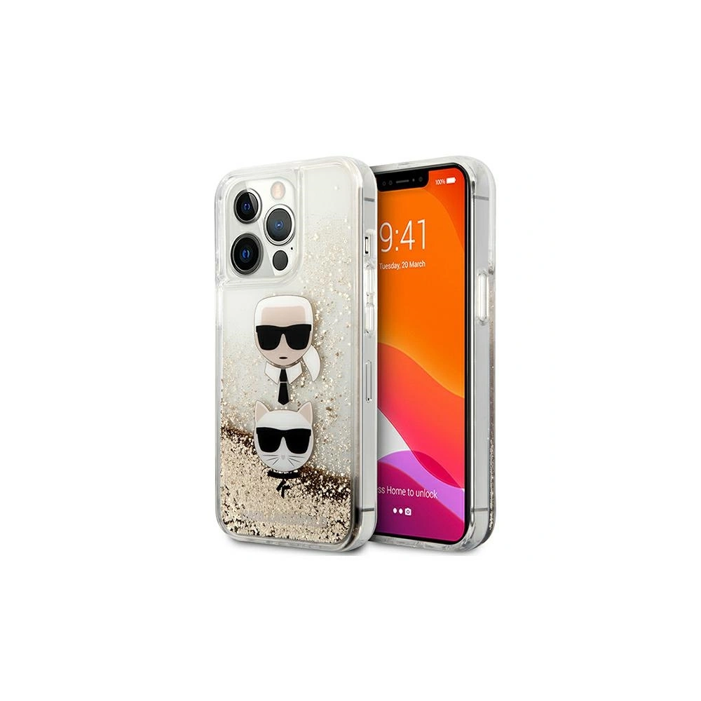 Hurtownia GSM - Etui Karl Lagerfeld KLHCP13XKICGLD Apple iPhone 13 Pro Max zlatý/gold hardcase Liquid Glitter Karl&Choupette Head - KLD741GLD - {ean13} - Hurt