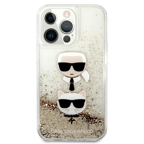 Etui Karl Lagerfeld KLHCP13XKICGLD Apple iPhone 13 Pro Max złoty/gold hardcase Liquid Glitter Karl&Choupette Head