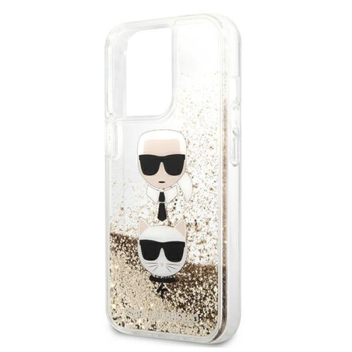 Etui Karl Lagerfeld KLHCP13XKICGLD Apple iPhone 13 Pro Max złoty/gold hardcase Liquid Glitter Karl&Choupette Head