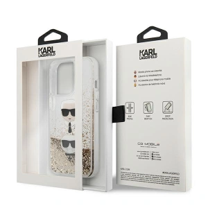 Etui Karl Lagerfeld KLHCP13XKICGLD Apple iPhone 13 Pro Max złoty/gold hardcase Liquid Glitter Karl&Choupette Head