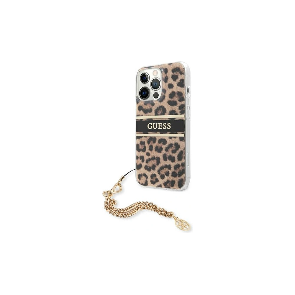 Hurtownia GSM - Etui Guess GUHCP13XKBSLEO Apple iPhone 13 Pro Max Leopard tvrdý kryt Gold Chain - GUE1389 - {ean13} - Hurt